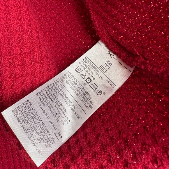 Old Navy Womens Cowl Neck Pullover Red Knit Sweater Oversized Plus Size XXL - Picture 6 of 6